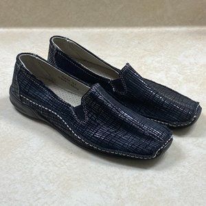 Bernie Mev-PAM-Black on Black Metallic Textured Comfort Loafers-6.5 US or 37 EUR